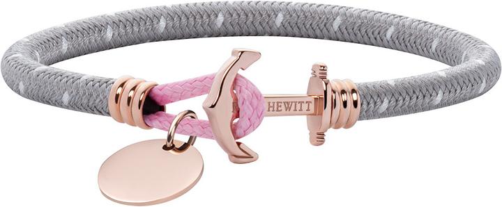 Image du produit Paul Hewitt Anchor Bracelet Phrep Lite Rose Gold Nylon Grey White Light Pink M (18 cm, Acier inoxydable, Nylon)
