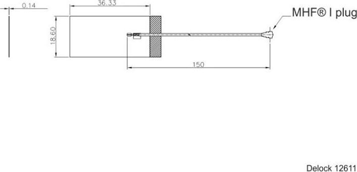 Immagine prodotto Delock WLAN 802.11 ac/ax/a/h/b/g/n Antenna MHF I plug 2.7 (WiFi)