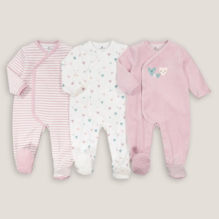 Produktbild La Redoute Collections 3er-Pack Samt-Strampler (74, 80)