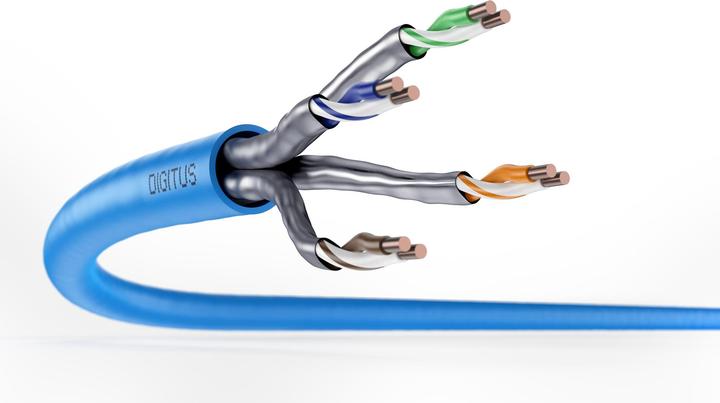 Actual product image Digitus Cable teleinformatyczny instalacyjny kat.6A, U/FTP, Dca, drut, AWG 23/1, LSOH, 100m ofoliowany Niebi (U/FTP, CAT6a, 100 m)