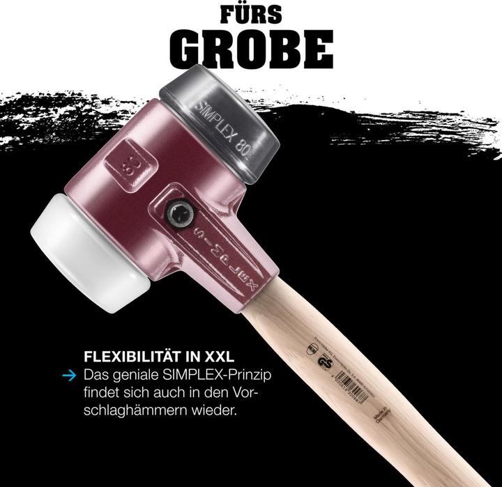 Actual product image Halder Sledgehammer 5350g 1000mm Rubber/Superplastic Hickory Simplex (5350 g)