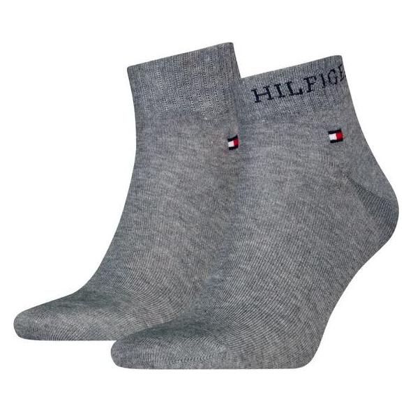Tommy Hilfiger, Herren, Socken, Quarter Socken, Grau, (2er Pack, 43 - 46)