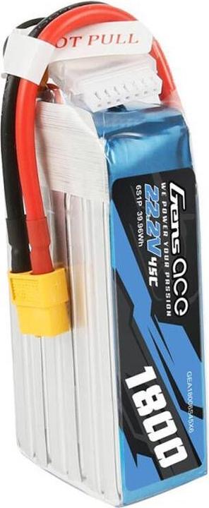Actual product image Gens Ace Lipo Pack 1800mAh 22.2V 45C 6S1P(XT60) (22.20 V, 1800 mAh)
