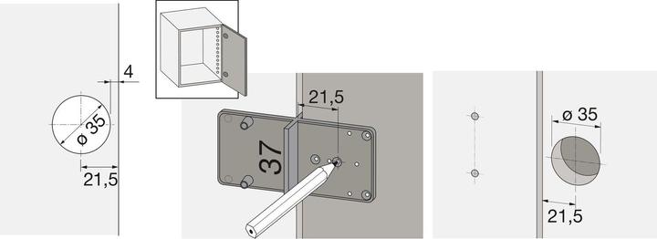 Actual product image Hettich Ankrn-Schablone (Perforated plate, 1 pcs.)