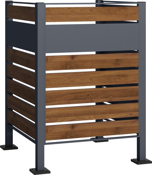 Actual product image Wiltec Waste bin fence for one bin Wood-look waste bin box 60-240l privacy screen