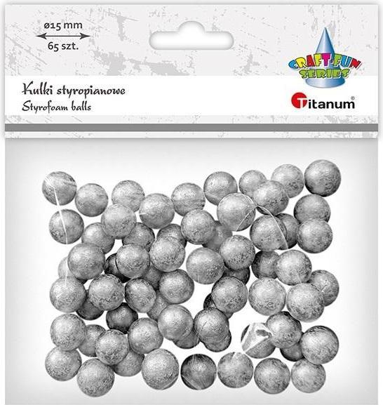 Produktbild Titanum Styroporkugeln 15 mm, 65 Stück, Silber