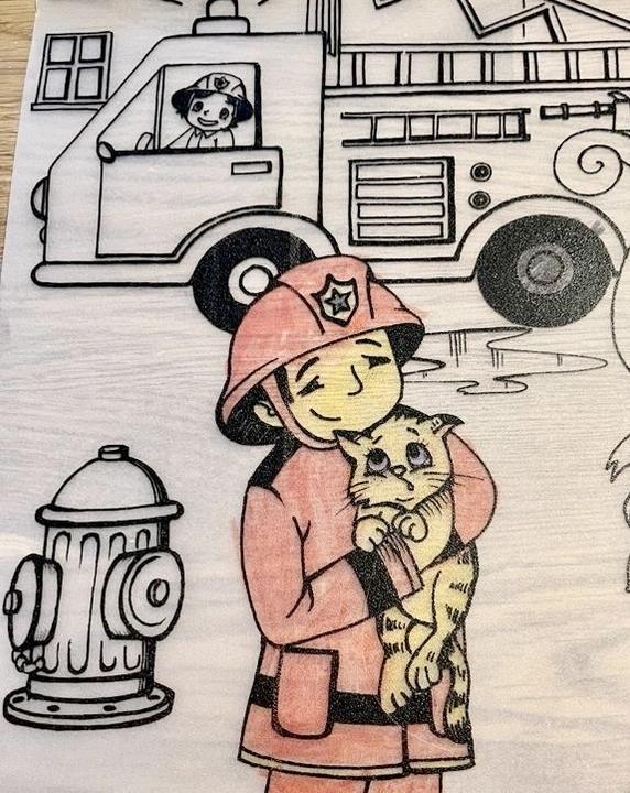 Immagine prodotto Funny Mat Tappeto da colorare lavabile dei vigili del fuoco