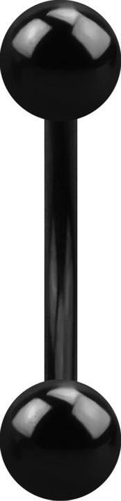Image du produit Star Piercing Banane noire avec deux boules (Acier chirurgical 316L)