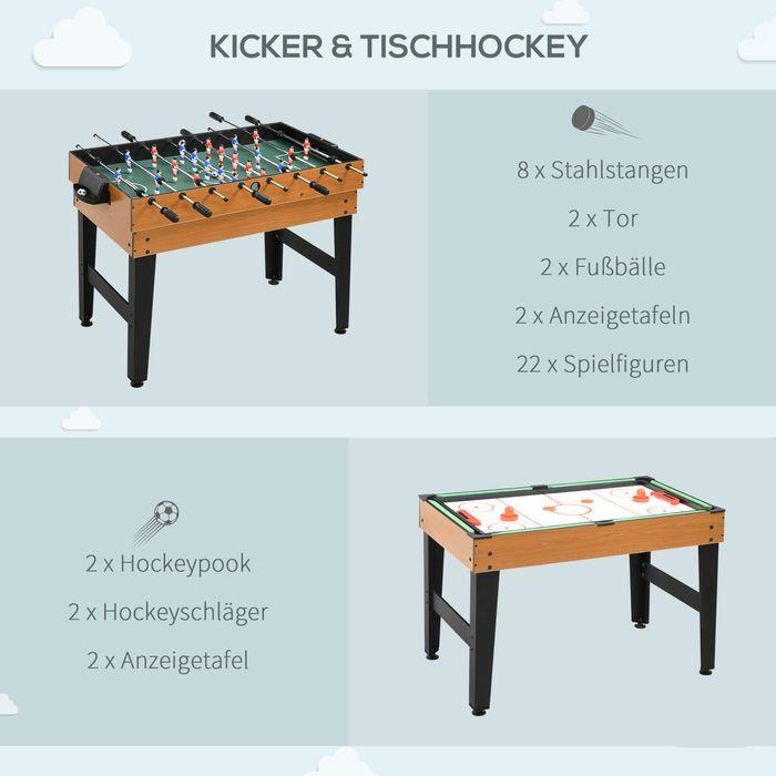 Produktbild Swisshandel24 4 in 1 Multigame Spieletisch, Partyspieltisch mit Tischtennis Stahl, Naturholz