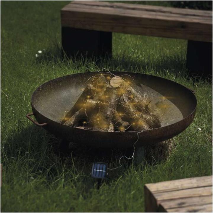 Produktbild Emos LED-Nanokette mit Solarpanel, kupferfarben, 12 m, Aussen und Innen, warm-weiss, Timer (12 m)