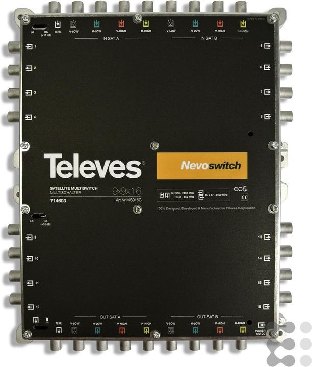 Televes Multiswitch 22.90cm (9") 16 cast NEVO cascadable o.NT MS916C (MS916C) (Multi switch)
