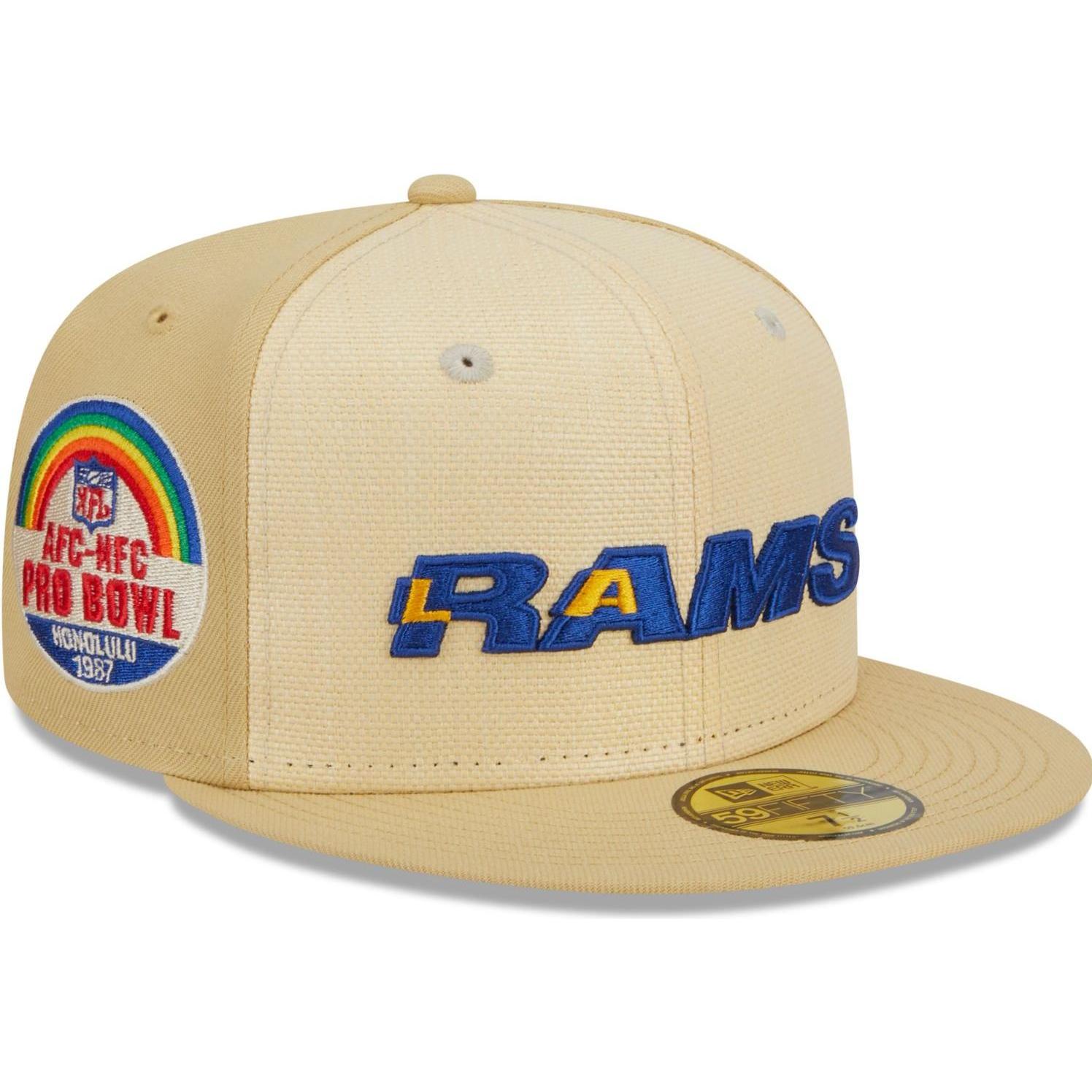 New Era, Herren, Cap, 59Fifty Fitted Cap RAFFIA Los Angeles Rams - 6 7/8, Gold, (6 7/8)