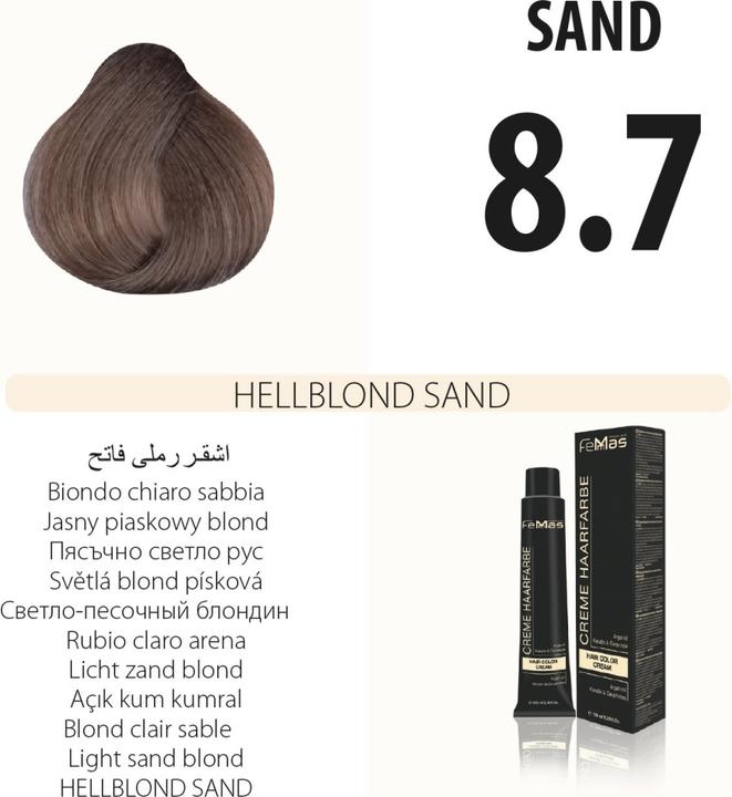Produktbild FemMas 8.7) Haarfarbe Hellblond Sand 100ml (Hellblond sand)