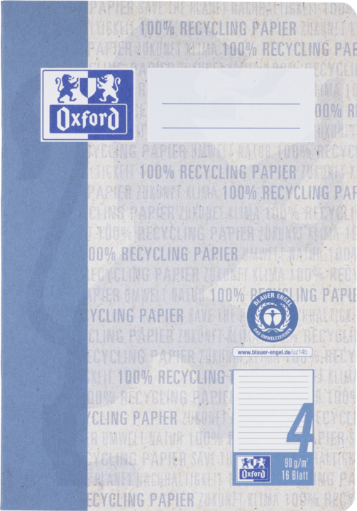 Actual product image Oxford Recycled exercise book, A5, ruling 4 (A5, Dotted, No binding)