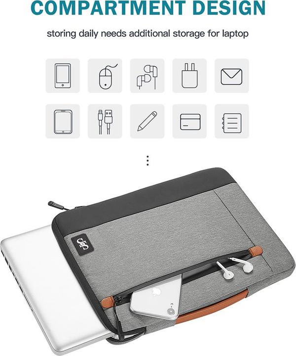 Produktbild ER Case Seine Scene Laptophülle Seine Scene Dijon Sleeve 16", - grau (16")