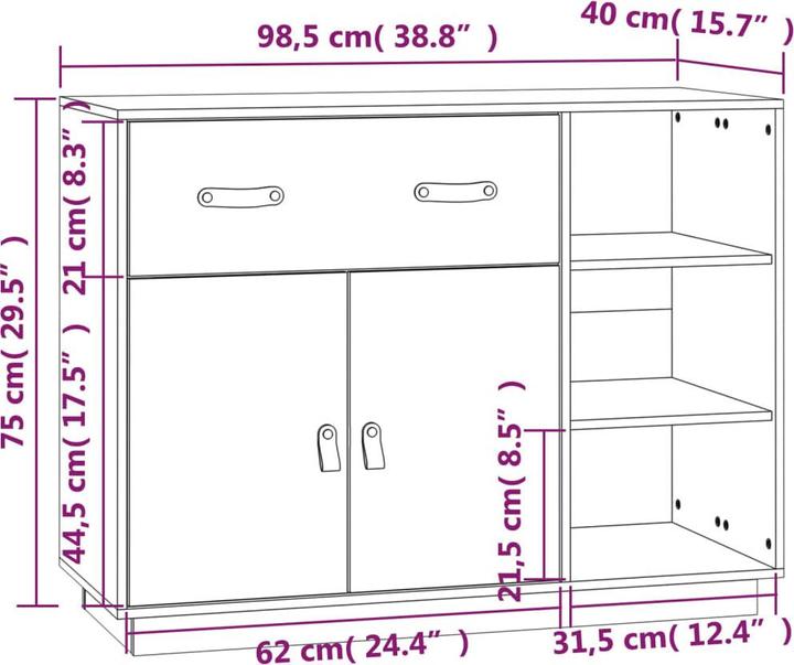Image du produit vidaXL Sideboard (98.50 x 98.50 x 75 cm)