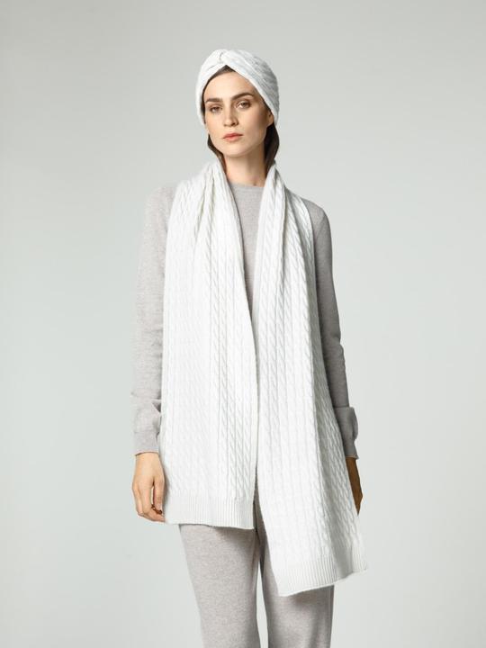 Produktbild Furnari Gestrickter 100% KaschmirSchal - Eisweiss