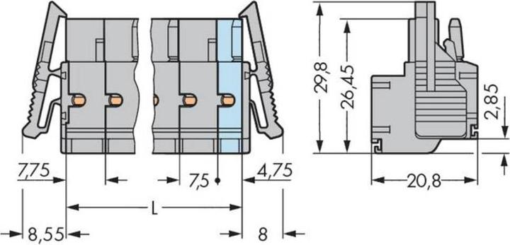 Produktbild Wago 2-Leiter-Federleiste