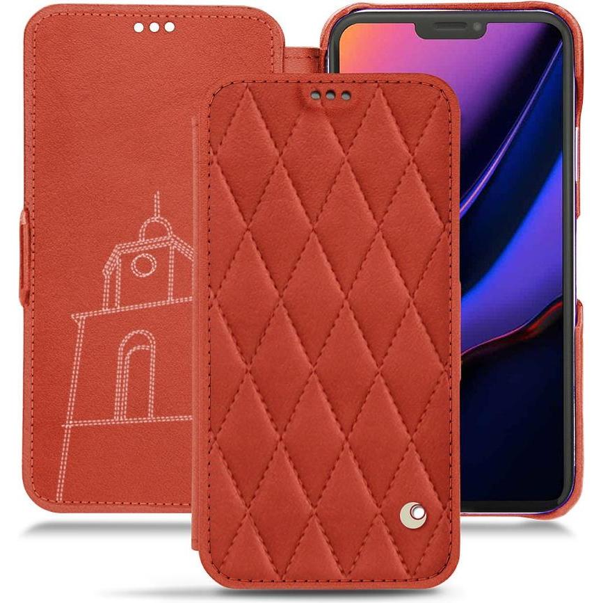 Noreve Lederschutzhülle horizontal (Apple iPhone 11 Pro), Smartphone Hülle, Orange