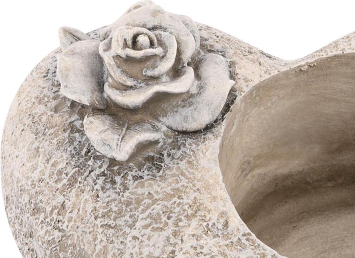 Produktbild Novaliv Grabschmuck I Herz Rose I Grau I Grabdeko Herz Grabherz grabdekoration Gedenkstein