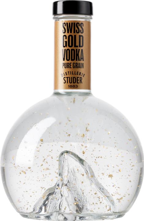 Actual product image The Wild Alps Studer Swiss Gold Vodka Pure Grain with gold tinsel 22 carat (1 x 70 cl)