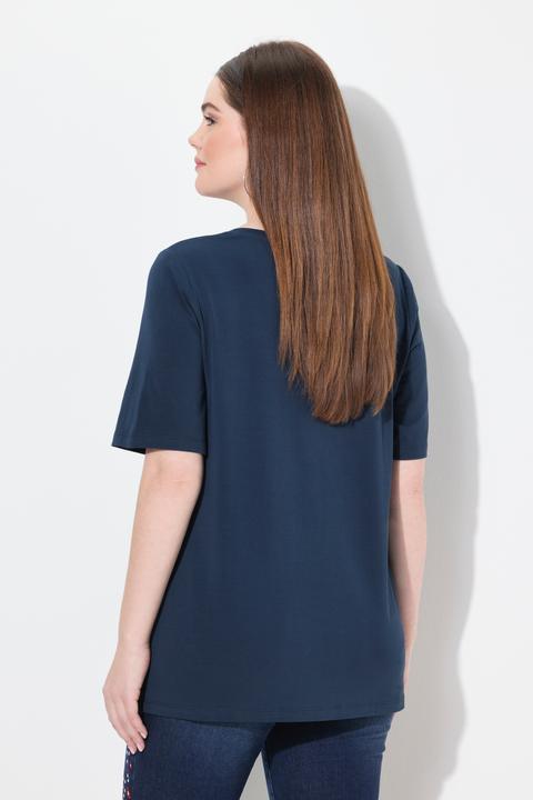 Produktbild Ulla Popken T-Shirt, Trachtenmotiv, Classic, V-Ausschnitt, Halbarm (46, 48)