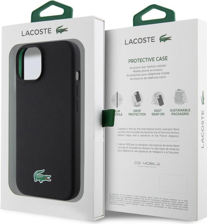 Actual product image Lacoste LCHMP15MSLOK iPhone 15 Plus 6.7" czarny/black hardcase Silicone MagSafe (Apple iPhone 15 Plus)