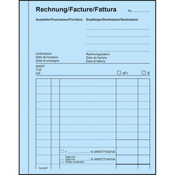 Image du produit Favorit Carnet de factures autocopiantes avec papier autocopiant (100 x)
