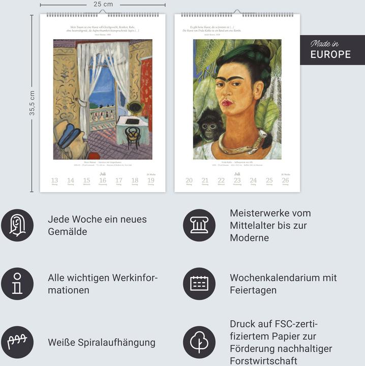 Actual product image Harenberg Kunst Wochen-Kulturkalender 2026 - 53 Meisterwerke der Malerei