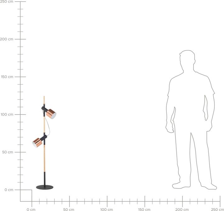 Produktbild Beliani Stehlampe Verstellbare Lampe mit schwarzem Holz OWENS (E27)