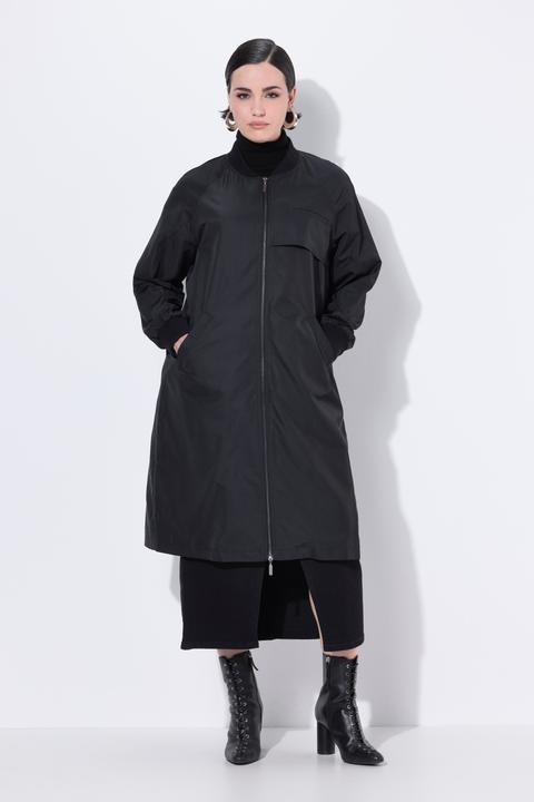Actual product image Ulla Popken Ribbed Collar Zip-Up Coat