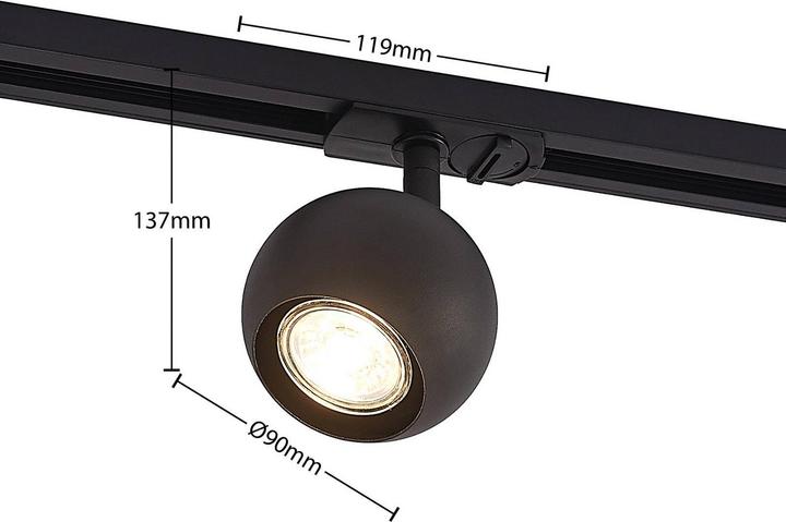 Actual product image Lindby Guus 1-phase track system, 4-light black