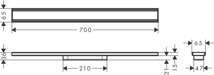 Actual product image hansgrohe HG RainDrain Original prefabricated shower channel set 700mm (700 mm)