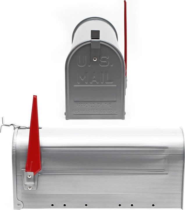 Produktbild Wiltec Set US Mailbox grau 180x220x480mm amerikanischer Briefkasten Halterung