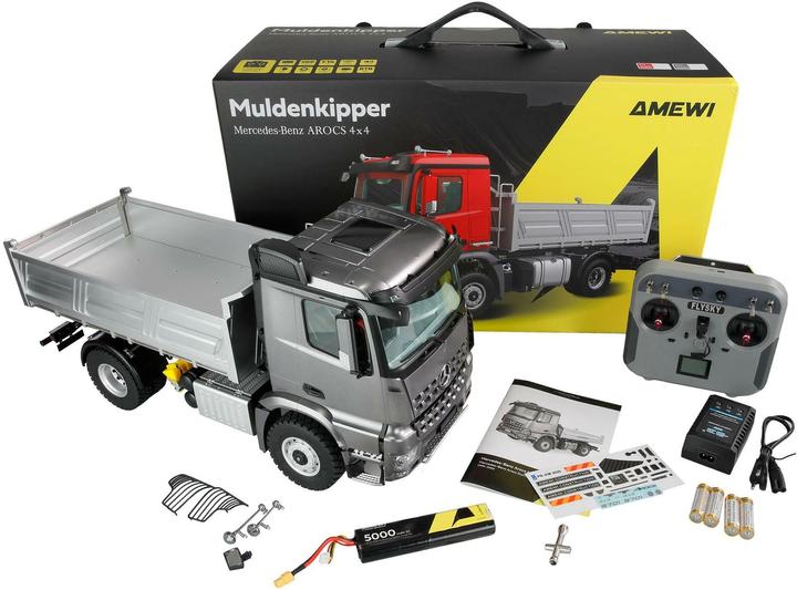 Immagine prodotto Amewi Mercedes-Benz Arocs Muldenkipper 4x4 1:14 RTR anthrazi (RTR pronto all'uso)