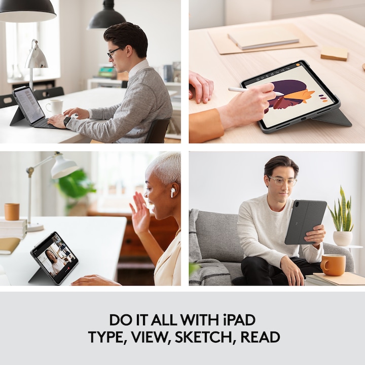Productafbeelding Logitech Combo Touch (NL, iPad Air 2020 (4e generatie), iPad Air 2022 (5e gen))