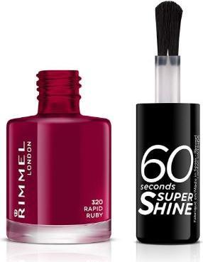 Actual product image Rimmel London 60 Seconds Super Shine (320 Rapid Ruby, Colour paint)