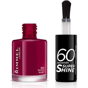 Thumbnail - Rimmel London, Nagellack, 60 Seconds Super Shine (320 Rapid Ruby, Farblack)