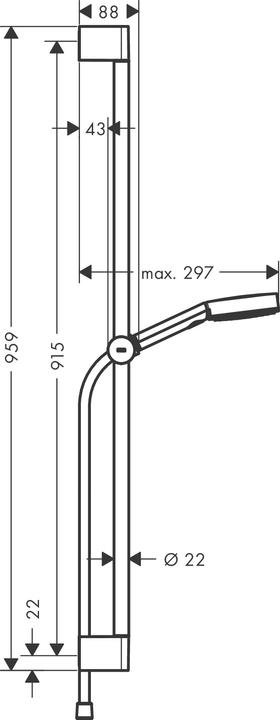 Productafbeelding hansgrohe Doucheset PULSIFY SELECT 105 3jet, mat zwart (3 Typen balken, 8.20 l/min)