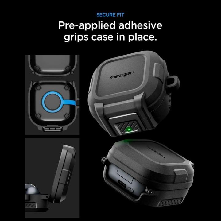 Actual product image Spigen - Lock Fit (ACS11202) - Samsung Galaxy Buds 4 / Buds 4 Pro - Matte Black