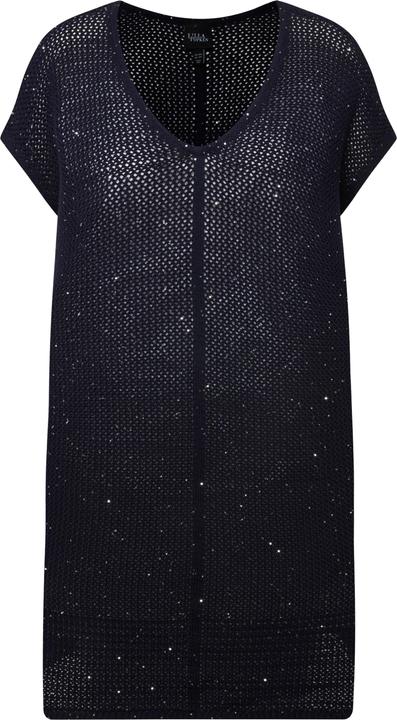 Produktbild Ulla Popken Long-Pullover, Struktur, Pailletten, Rundhals, Halbarm (50, 52)