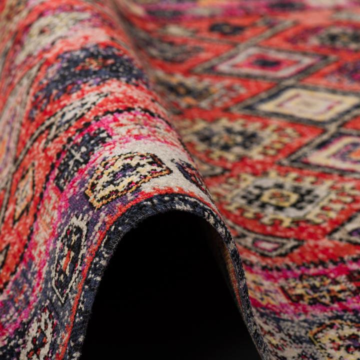 Produktbild Pergamon Kurzflor Designer Teppich Modern Vintage Orient Muster (140 x 200 cm)