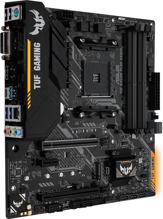 Produktbild ASUS TUF B450M-PLUS GAMING - AMD - Socket AM4 - AMD Athlon - AMD Ryzen 3 - 2nd Genera (AM4, AMD B450, mATX)