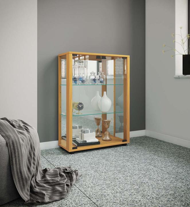 Produktbild VCM Sammel Stand Vitrine Holz Glas Sintalo Spiegel (60 x 25 x 80 cm)