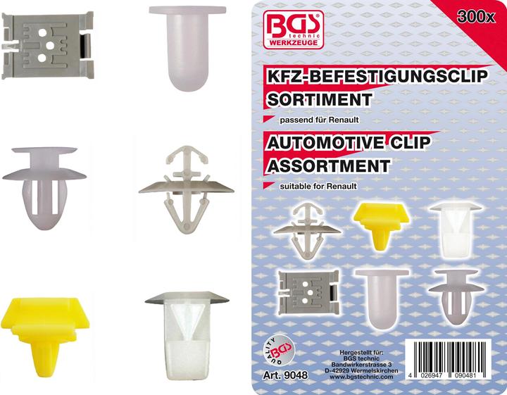 Actual product image BGS Automotive Clip Assortment for Renault 300 pcs.