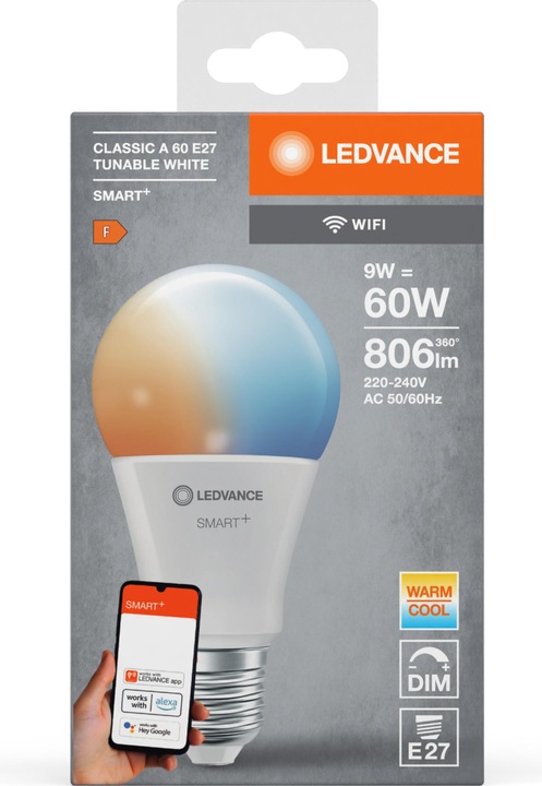 Image du produit Ledvance Smart+ Lecture (E27, 9 W, 806 lm, 1 x, F)