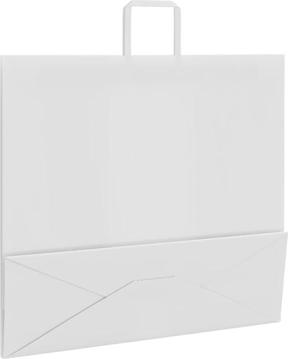 Produktbild VidaXL Kraftpapiertüten 250 Stk. mit Henkel Weiss 54x15x49 cm Papiertüte (Geschenktüte, 250 x)
