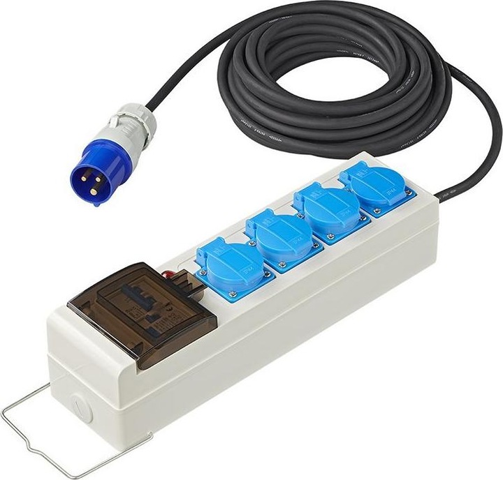 Produktbild ProPlus Zelt-/Faltwagen-Steckdose 20M 3x2.5mm² mit MCCB und RCD + 2xUSB (3 x, CEE 7/3, 20 m)