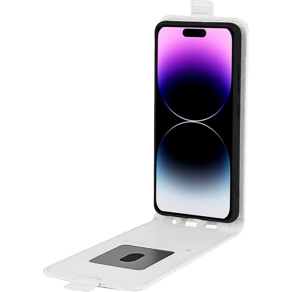 Thumbnail - Cover-Discount iPhone 15 Pro - Klassisches Flip Case vertikal weiss (Apple iPhone 15 Pro), Smartphone Hülle, Weiss