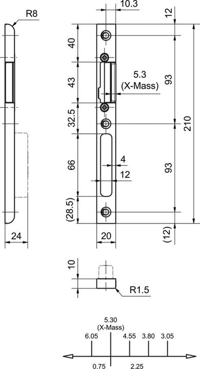Produktbild Glutz Kappenschliessbleche 16630 (Schliessblech)